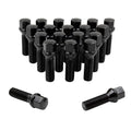 14x1.5 Lug Bolts Set of 20 Black 17mm Hex - Conical Seat