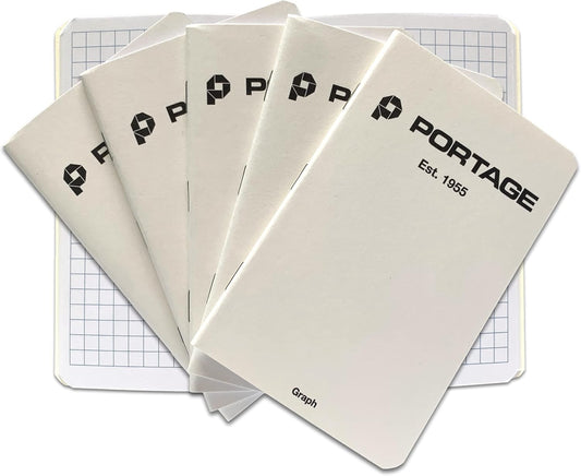 Pocket-sized White Graph Notebook 6-Pack