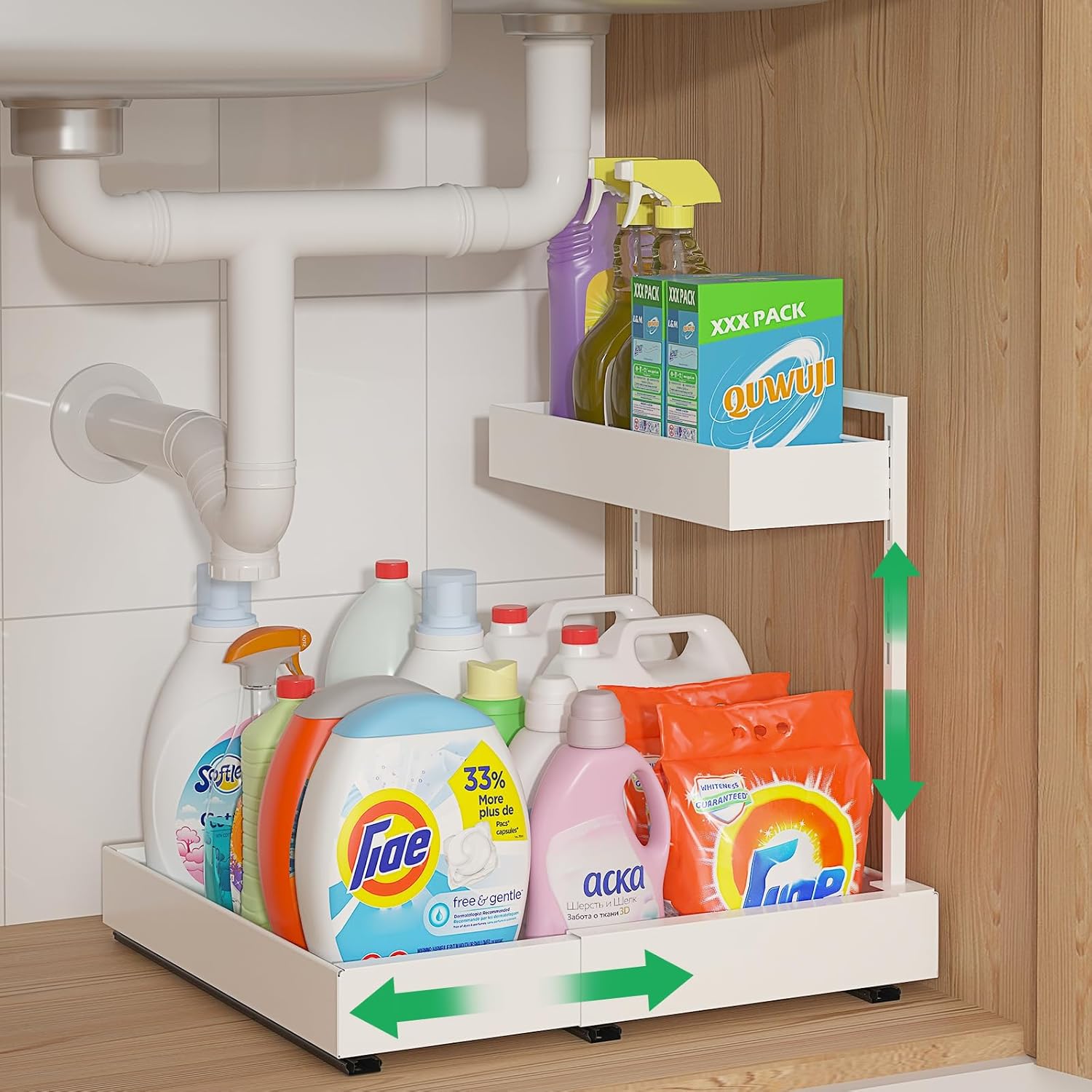 REALINN Expandable Under Sink Organizers for Kitchen and Bath