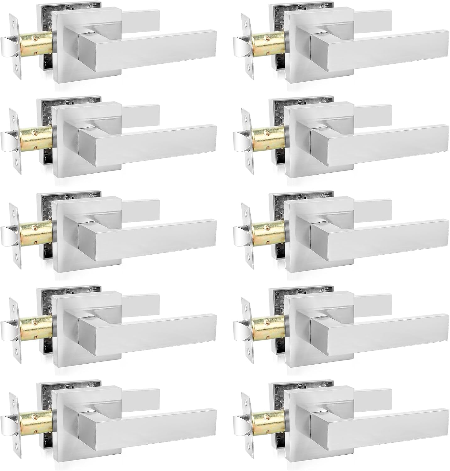 Passage Door Levers 10 Pack Satin Nickel Heavy-Duty Handles