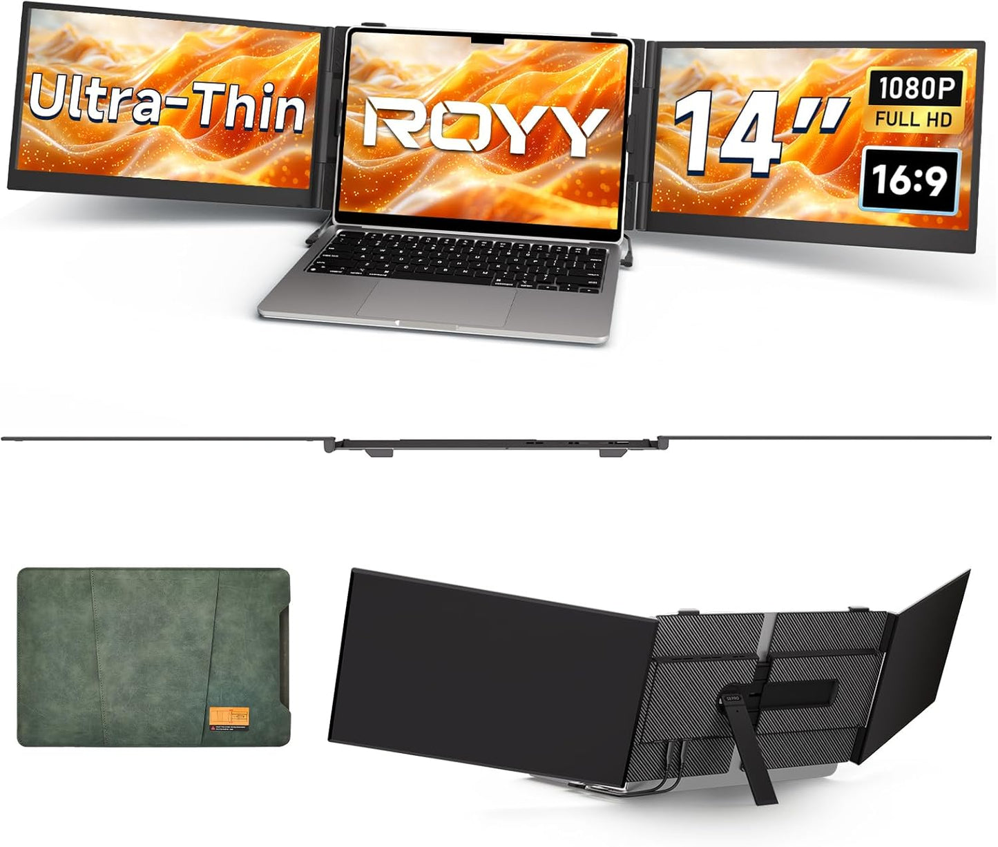 ROYY Laptop Screen Extender 14in Ultra-Thin Portable Monitor