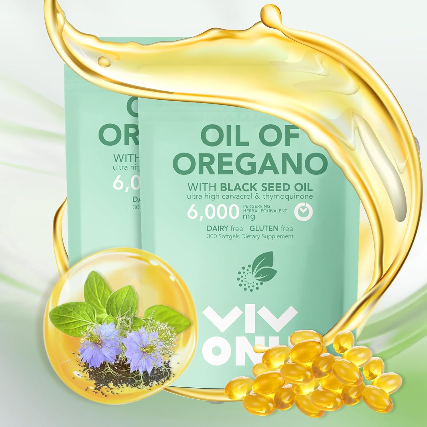 Oil of Oregano with Black Seed Oil for Digestive Health