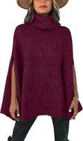 Women's Turtleneck Poncho Sweater - Cozy Chunky Knit for Fall