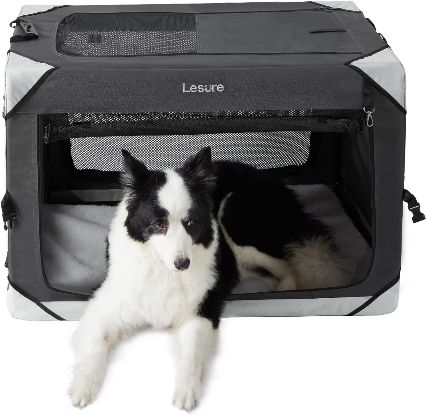 Lesure Collapsible Dog Crate - Portable Travel Kennel for Large Dog