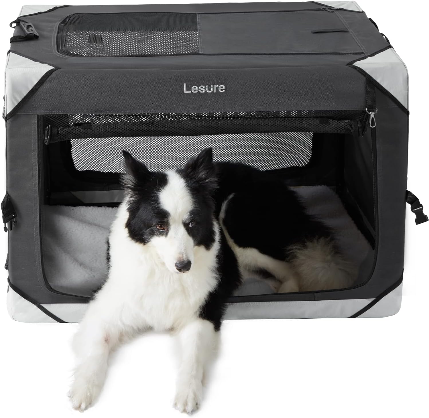 Lesure Collapsible Dog Crate - Portable Travel Kennel for Large Dog