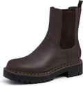 Chelsea Ankle Boots Platform Slip On Chunky Heel Lug Sole - Stylish be