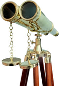 18 Inch Brass Binoculars with Wooden Tripod for Outdoor Adventures