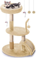 Large Cat Tree Tower with Scratching Post and Bed - Compact 32in