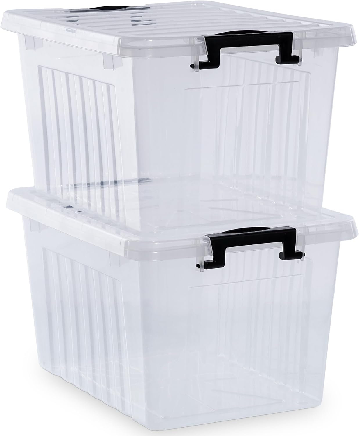 Citylife 22 QT Clear Plastic Storage Bins with Lids for Home
