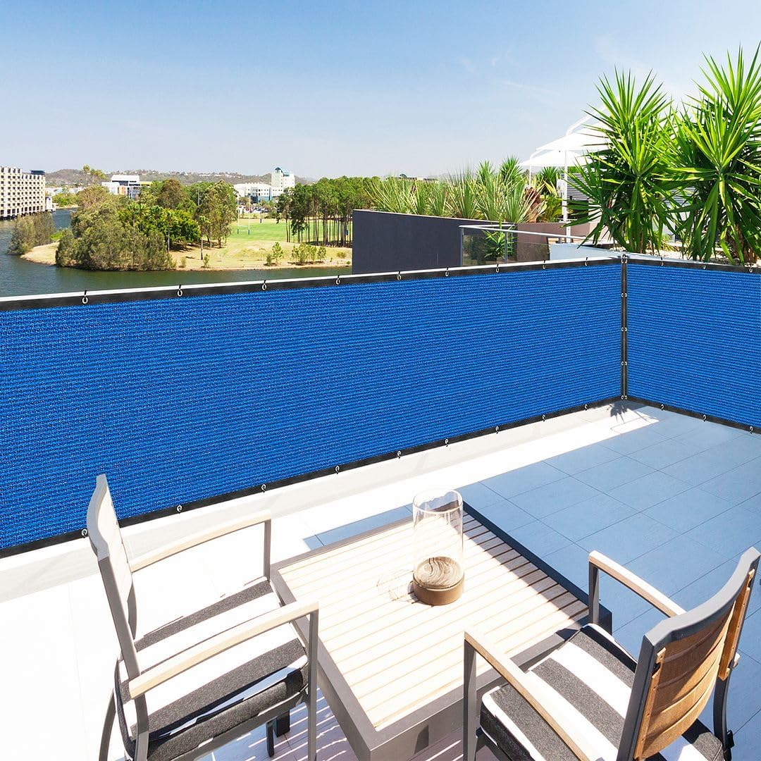 Houssity Blue 2ft x 79ft Privacy Screen for Balcony and Deck