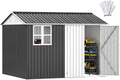 10x8ft Large Tool Storage Shed with Window and Lockable Doors