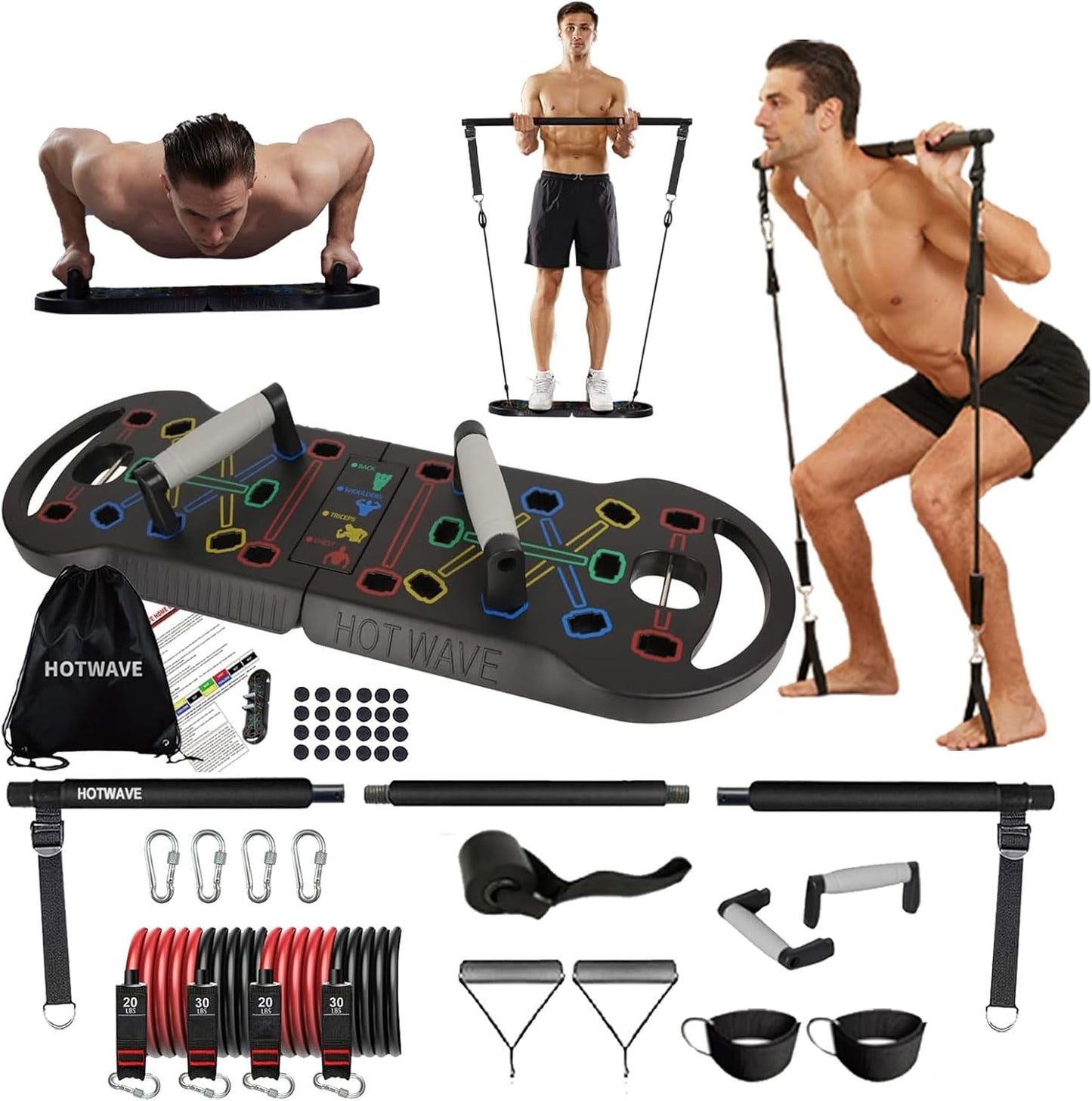 HOTWAVE Portable Exercise Equipment for Full Body Workouts