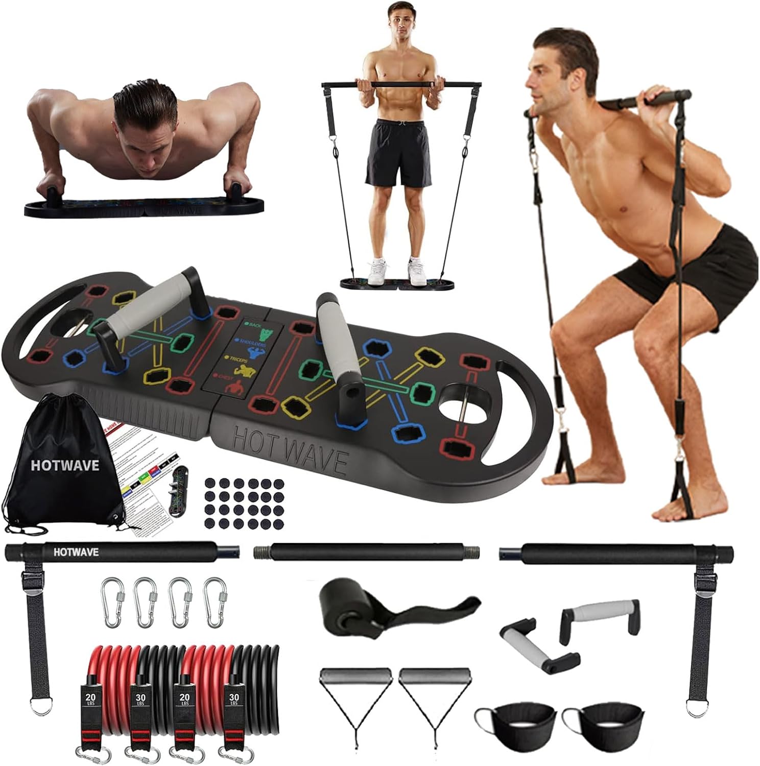 HOTWAVE Portable Exercise Equipment for Full Body Workouts