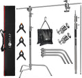 LOMTAP C Stand Light Stand Stainless Metal Photography Kit - Heavy