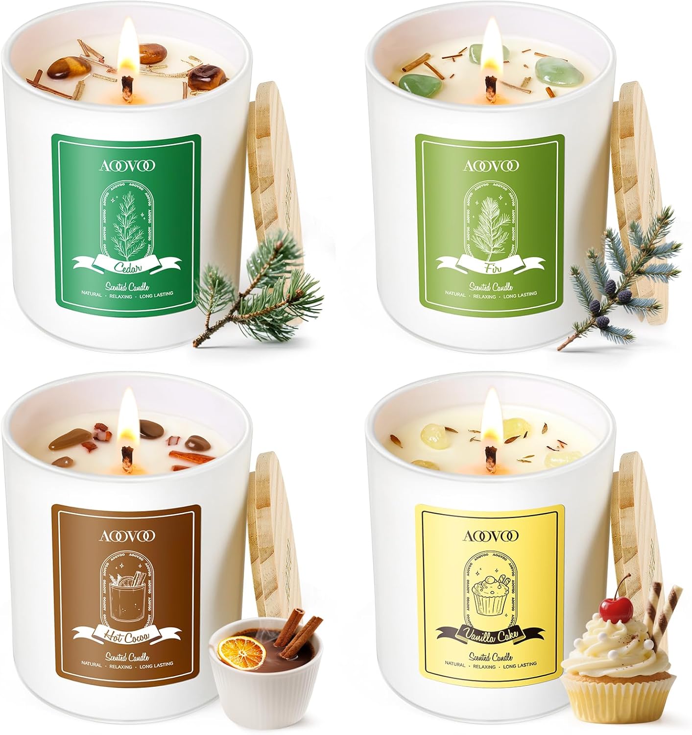 Highly Scented Winter Candles Set for Cozy Holiday Vibes
