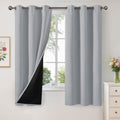 Light Grey 100% Blackout Curtains 38 x 63 in - Thermal Grommet Panels