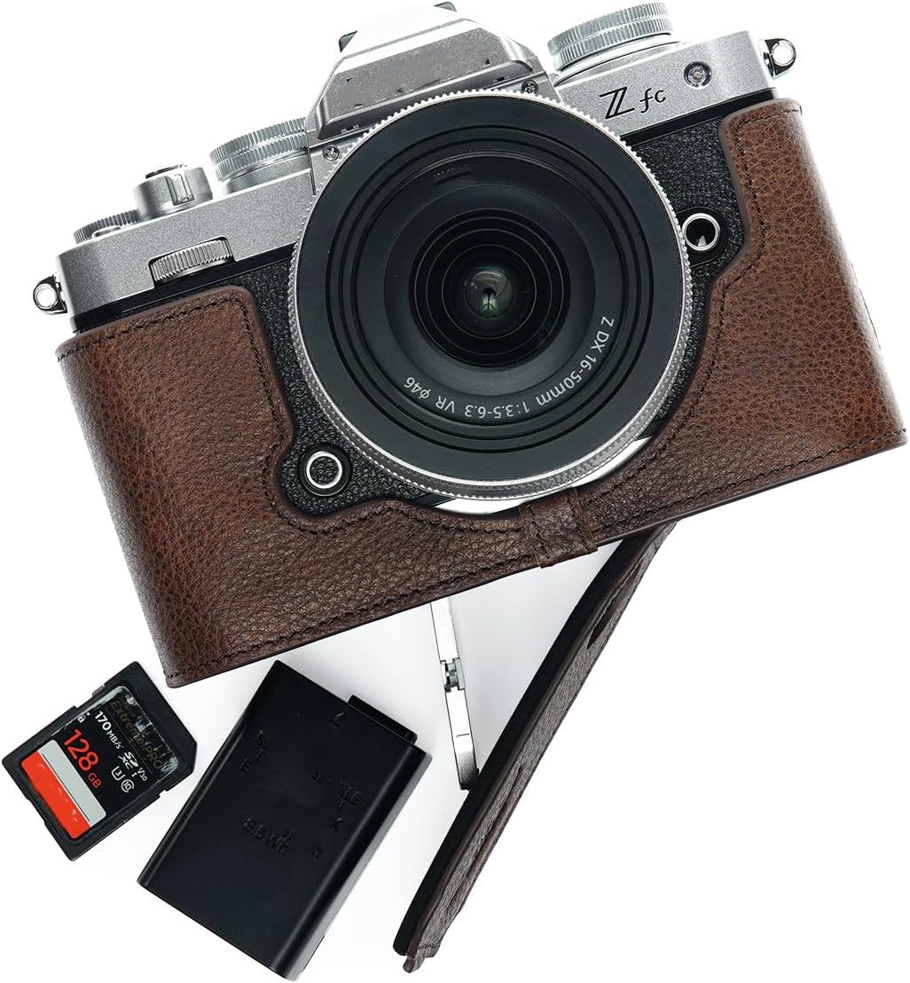 Handmade Genuine Real Leather Half Camera Case for Nikon Z fc