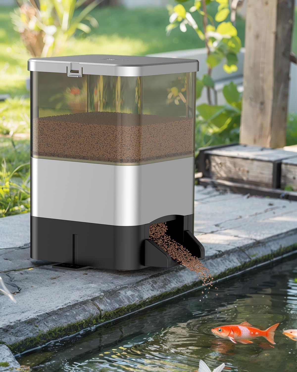 Pawfly Automatic Fish Feeder for Koi - Large Capacity Timer
