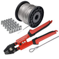 Wire Rope Crimping Tool Kit with 165 ft Stainless Cable - Durable Hand