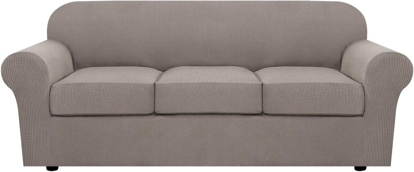 H.VERSAILTEX 4 Piece Stretch Sofa Covers for 3 Cushion Couch