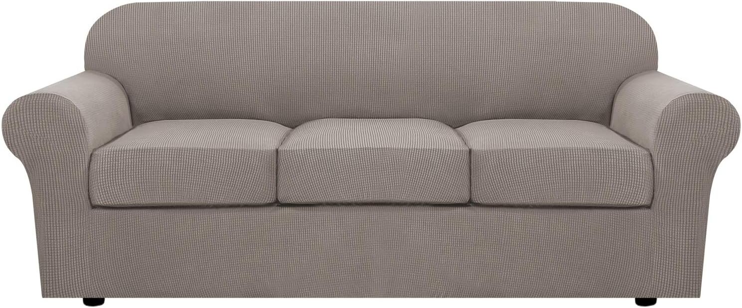 H.VERSAILTEX 4 Piece Stretch Sofa Covers for 3 Cushion Couch