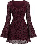 WDIRARA Floral Jacquard Mesh Gothic Dress - Vintage A-Line Features