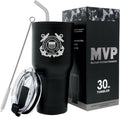 30 oz Black US Coast Guard Tumbler Travel Mug - Insulated Stainless
