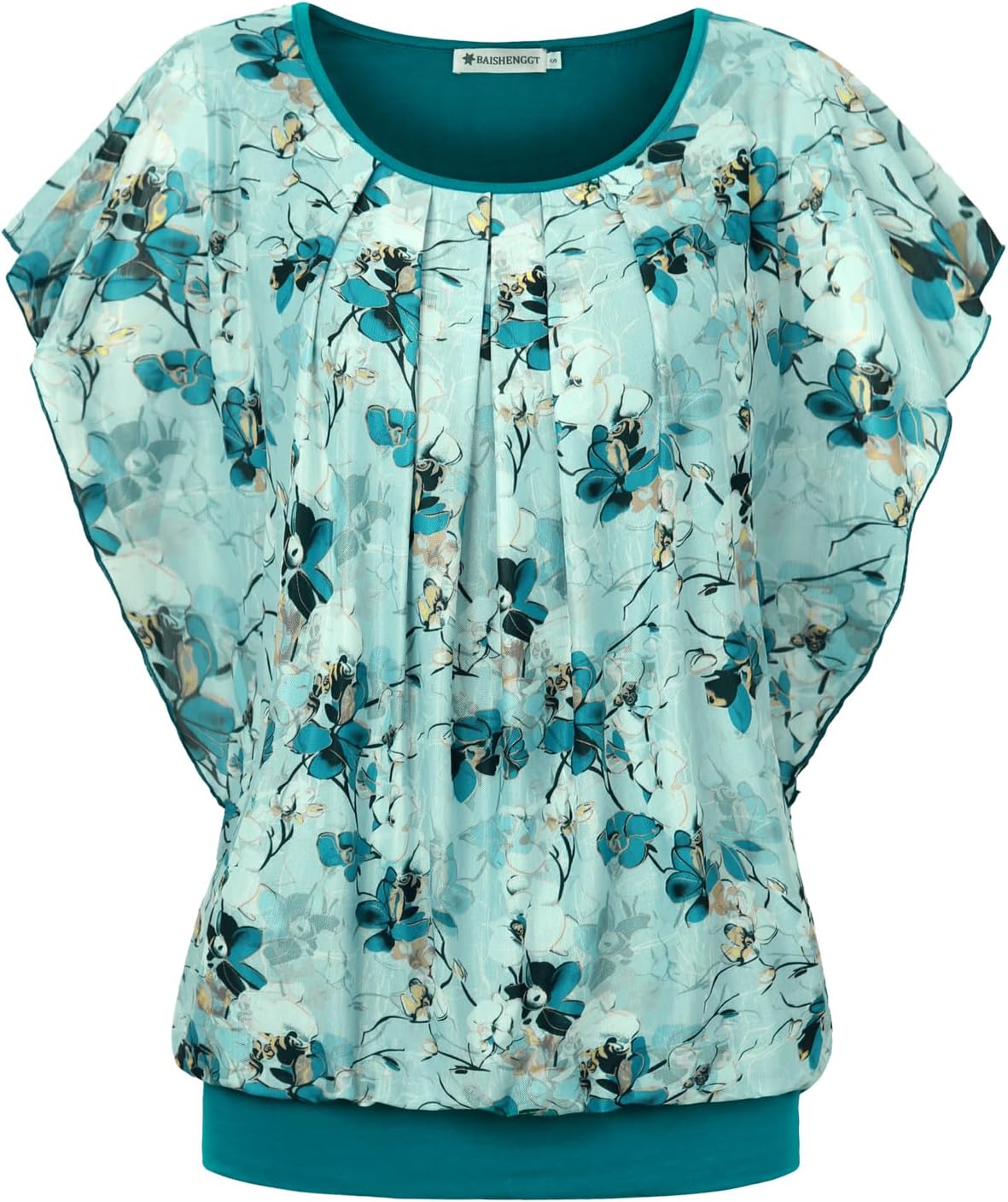 BAISHENGGT Womens Summer Tops Flutter Short Sleeve Blouses