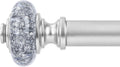 Silver Extra Long Curtain Rods for Windows 120 to 170 in - Heavy Duty