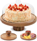 Acacia Wood Cake Stand with Lid - 2in1 Cake Stand and Charcuterie