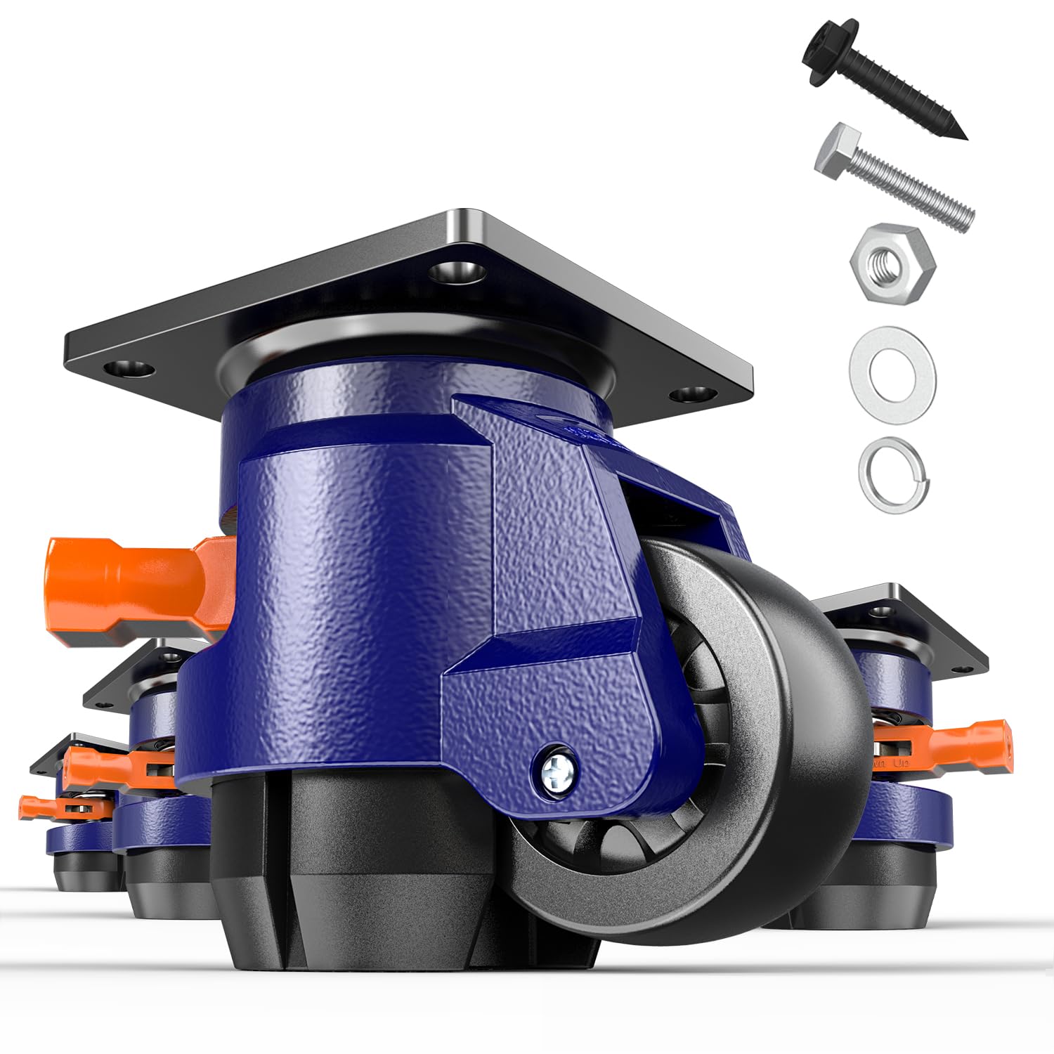 Leveling Casters with Ratchet Handle Design for Heavy Duty Use