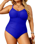 Plus Size Tummy Control One Piece Swimsuit - Vintage Sweetheart Fit
