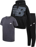 New Balance Boys Sweat Suit Set - 3 Piece Graphic Tee & Hoodie