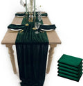 Luxurious Velvet Table Runner 20x120in 5-Pack - Deep Emerald Elegance
