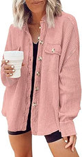 Waffle Knit Shacket Boyfriend Shirt Jacket - Loose Fit Layering