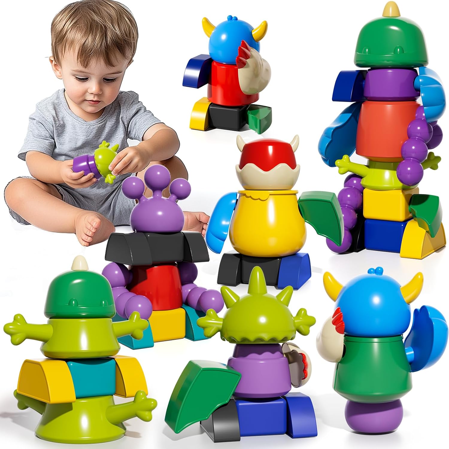 Magnet Robot Toy for 3-7 Year Old Boys - Transform & Stack Fun!
