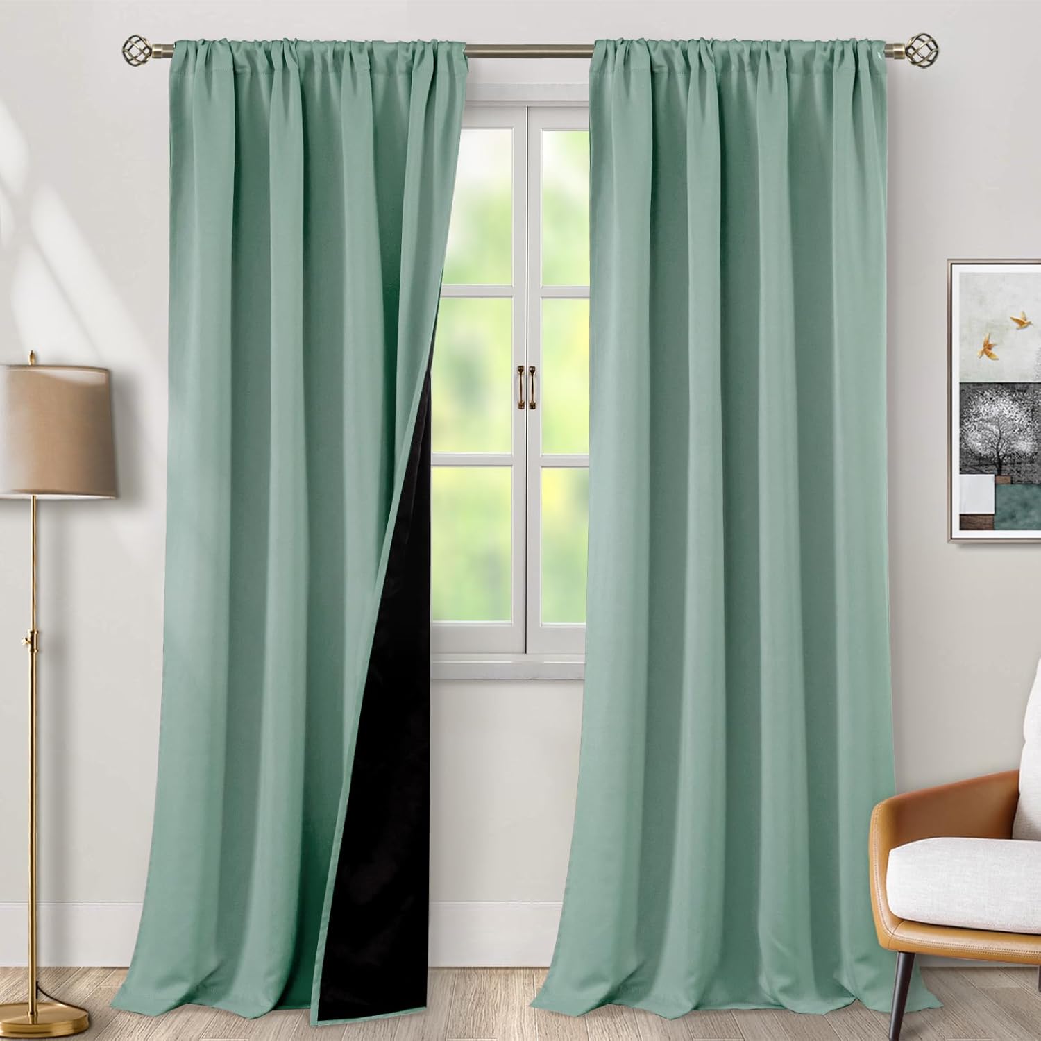 BGment 100% Blackout Curtains for Living Room, 95 in Length