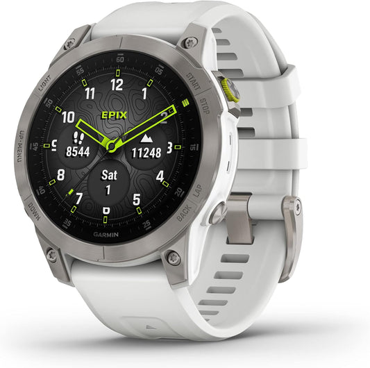 Garmin Epix Gen 2 Premium Active Smartwatch, 47 mm White Titanium