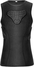 Youth Boys Football Rib Protector Padded Compression Shirt - Moisture