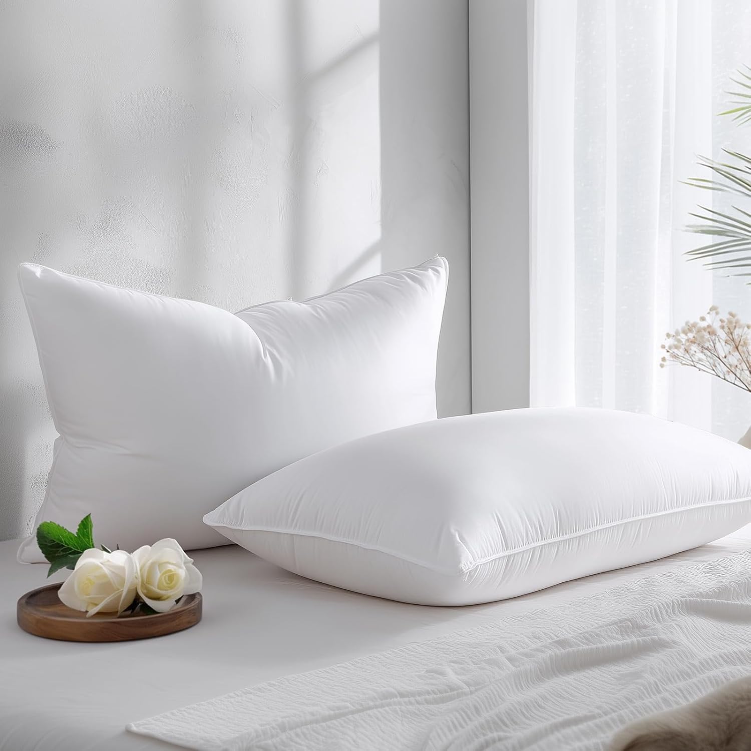 Hypoallergenic Bamboo Viscose Shell King Size Bed Pillows Set