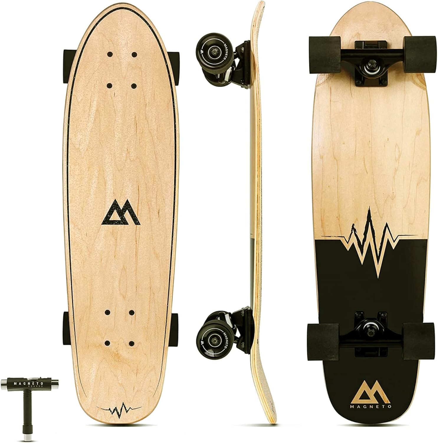 Magneto Complete Skateboard for Kids and Adults - 27.5 in Cruiser