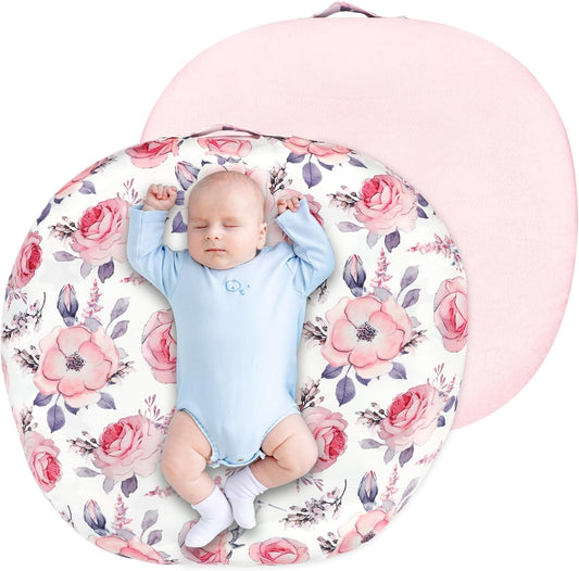 Cozy Pink Floral Baby Lounger Cover by SWSEN