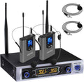 UHF Wireless Lavalier Headset Microphone System - Dual Channel