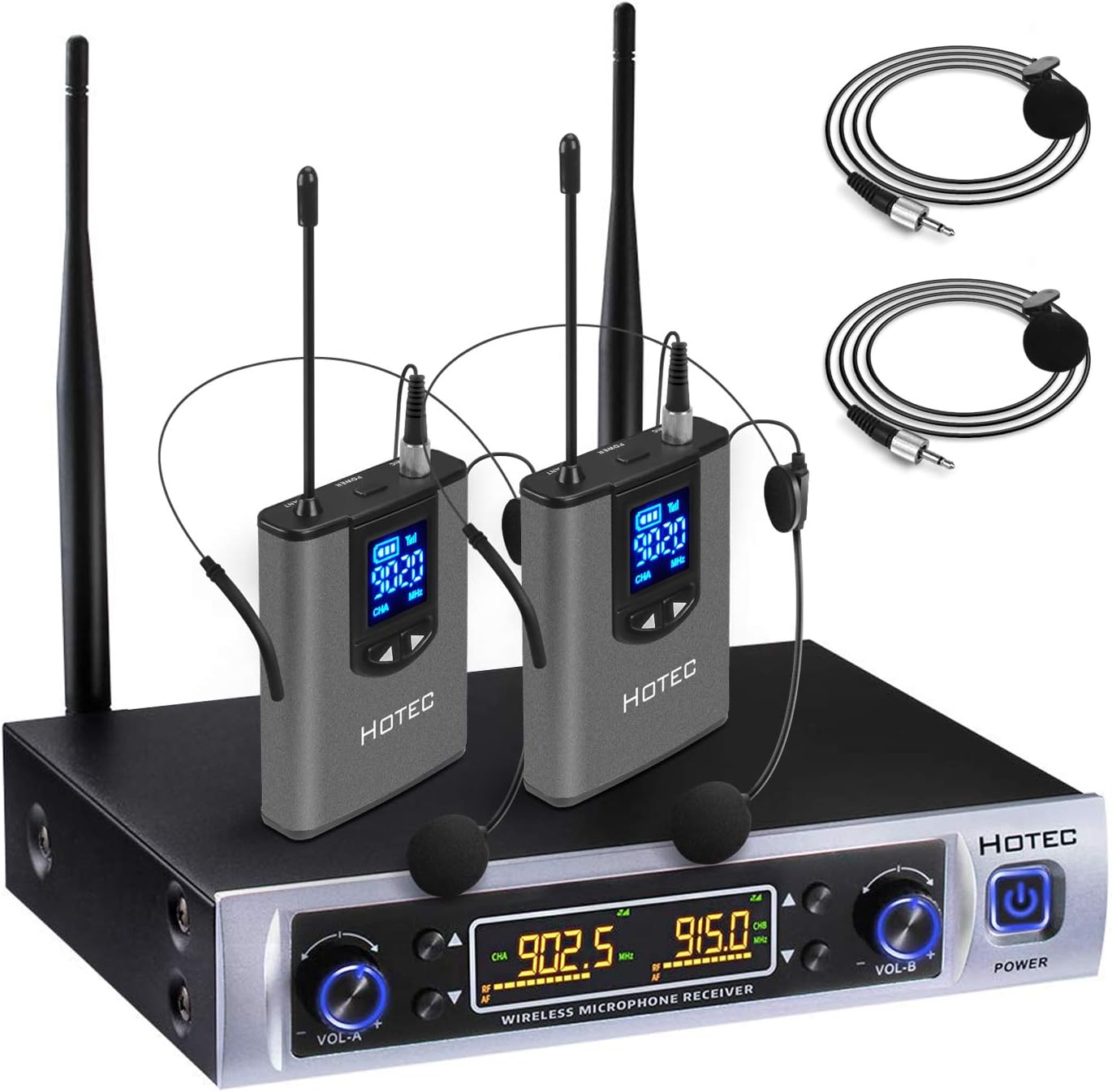 HOTEC Dual Wireless Microphone Set - Crystal Clear Sound!