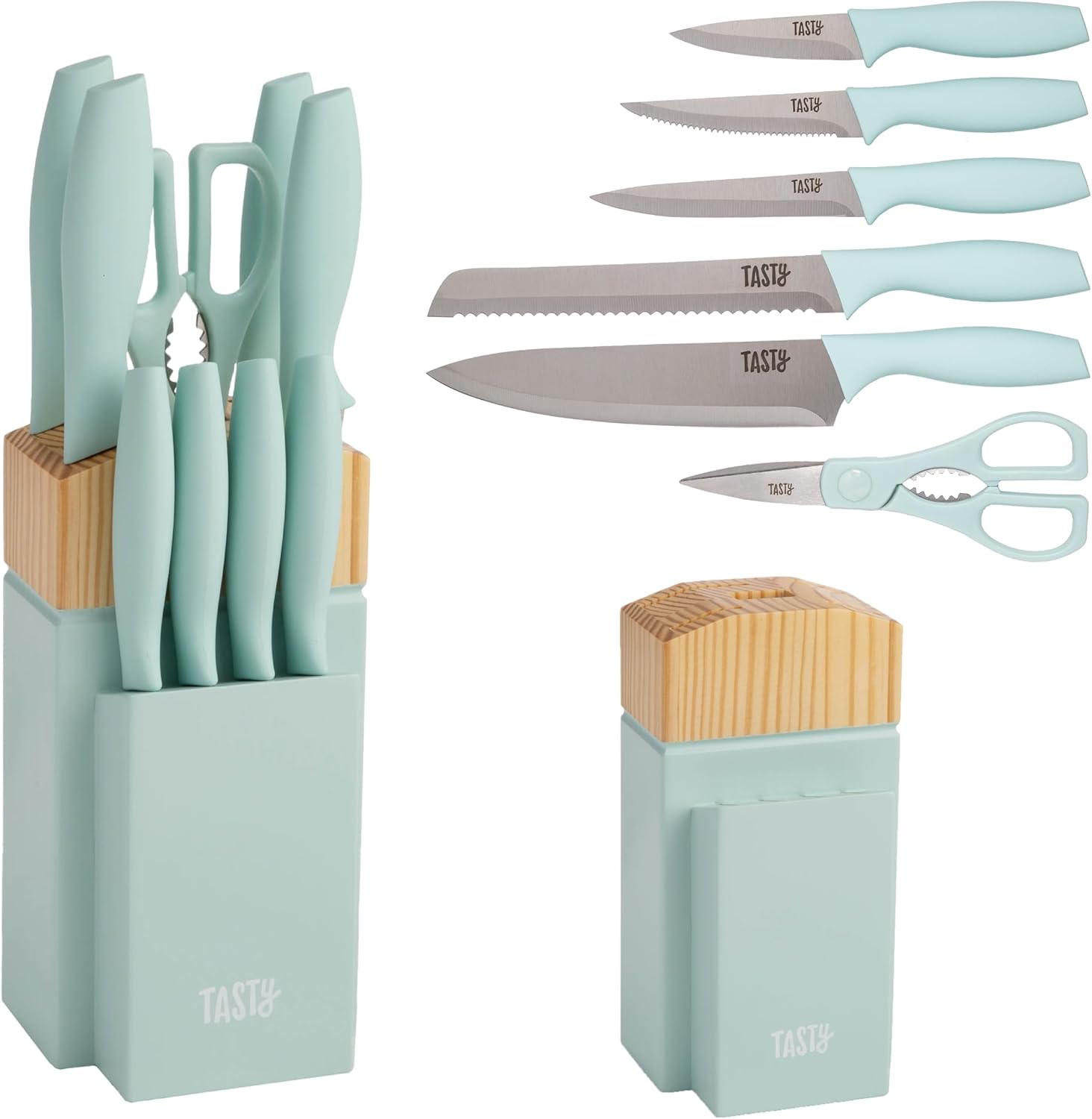 Tasty Kitchen Knife Set with Block - 10-Piece Cutlery Set