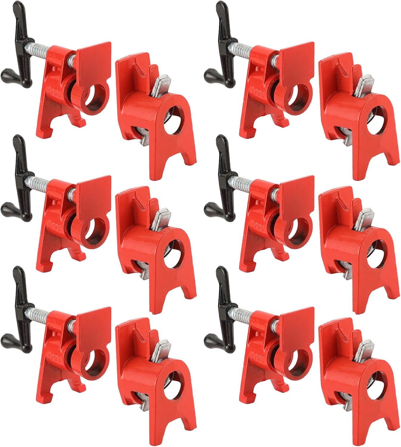 3/4in Wood Gluing Pipe Clamp Set for Heavy Duty Woodworking