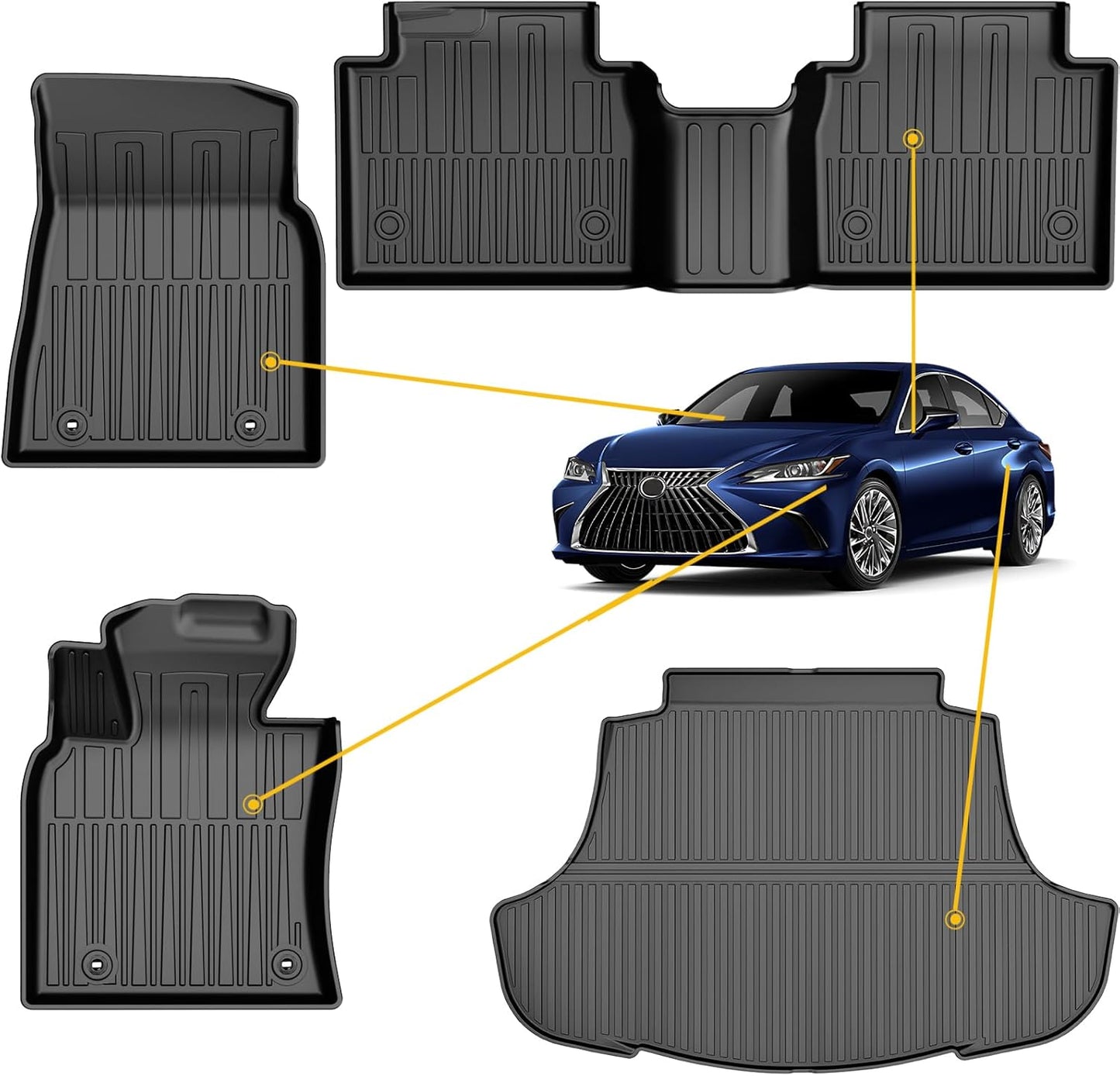 Custom Fit TPE All Weather Floor Mats for Lexus ES 2019-2025