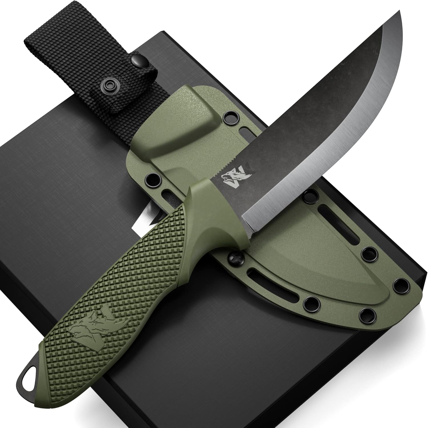 W-SCANDI Full Tang Survival Knife - Tactical Fixed Blade EDC
