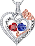 925 Sterling Silver Double Birthstone Necklace - Thoughtful Gift Iefil