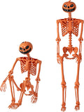 Goplus Halloween Orange Skeleton Decoration 5.2 ft Life-Size Pumpkin